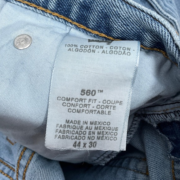 Levis 560 Jeans Men 44W 30L Blue Comfort Fit Relaxed Fit Light Wash Denim VTG - Picture 5 of 15